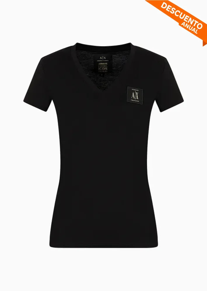 T-Shirt Women Black Armani Exchange Camiseta
