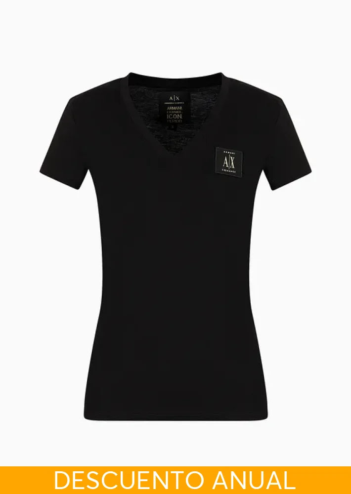 T-Shirt Women Black Armani Exchange Camiseta