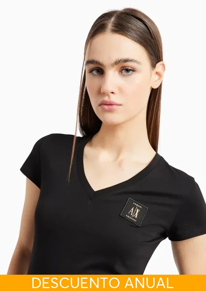 T-Shirt Women Black Armani Exchange Camiseta
