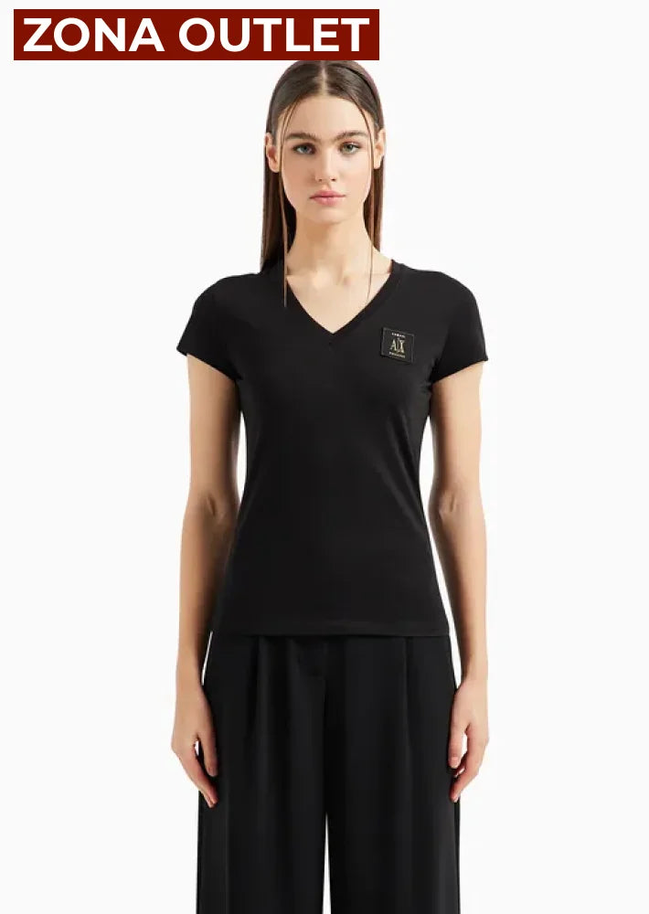 T-Shirt Women Black Armani Exchange Camiseta