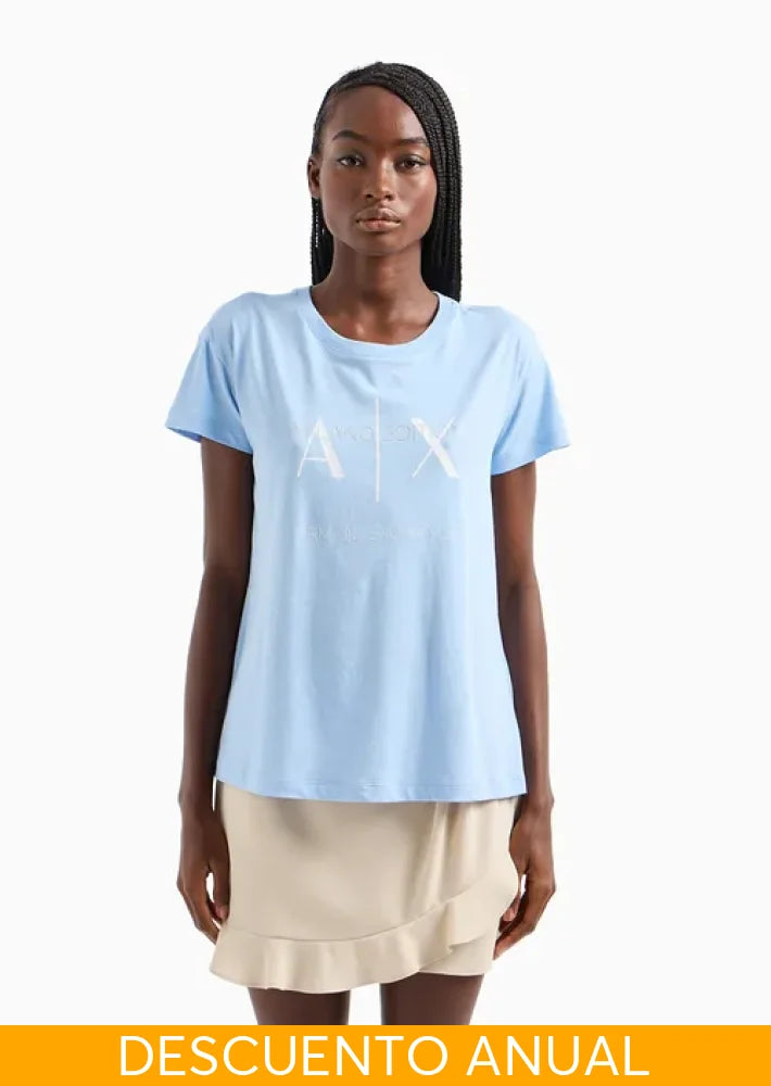 T-Shirt Women Blue Armani Exchange Camiseta