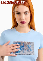 T-Shirt Women Blue River Armani Exchange Camiseta