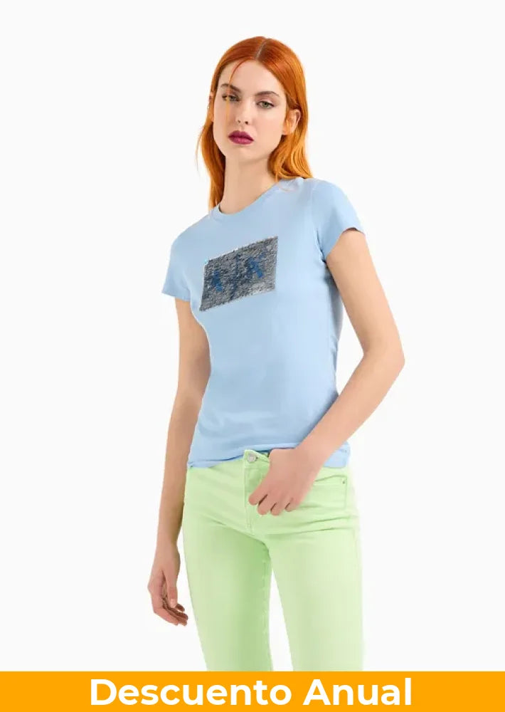 T-Shirt Women Blue River Armani Exchange Camiseta