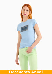 T-Shirt Women Blue River Armani Exchange Camiseta