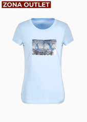 T-Shirt Women Blue River Armani Exchange Camiseta