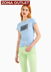 T-Shirt Women Blue River Armani Exchange Camiseta