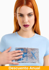 T-Shirt Women Blue River Armani Exchange Camiseta