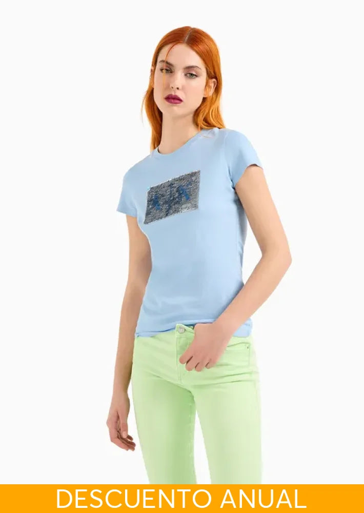T-Shirt Women Blue River Armani Exchange Camiseta