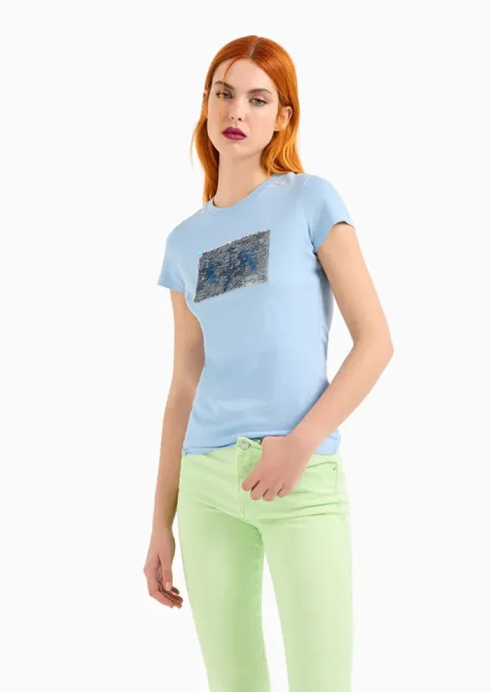 T-Shirt Women Blue River Armani Exchange Camiseta
