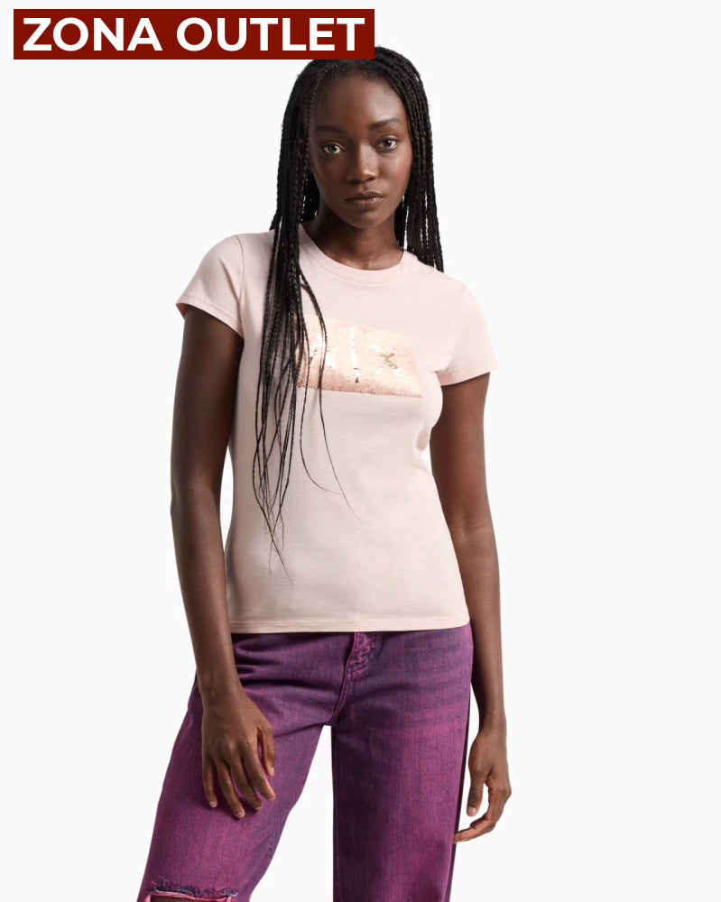 T-Shirt Women Milk Armani Exchange Camiseta