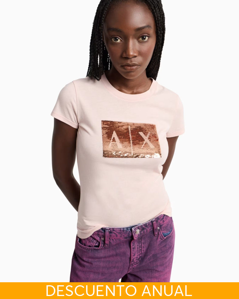 T-Shirt Women Milk Armani Exchange Camiseta