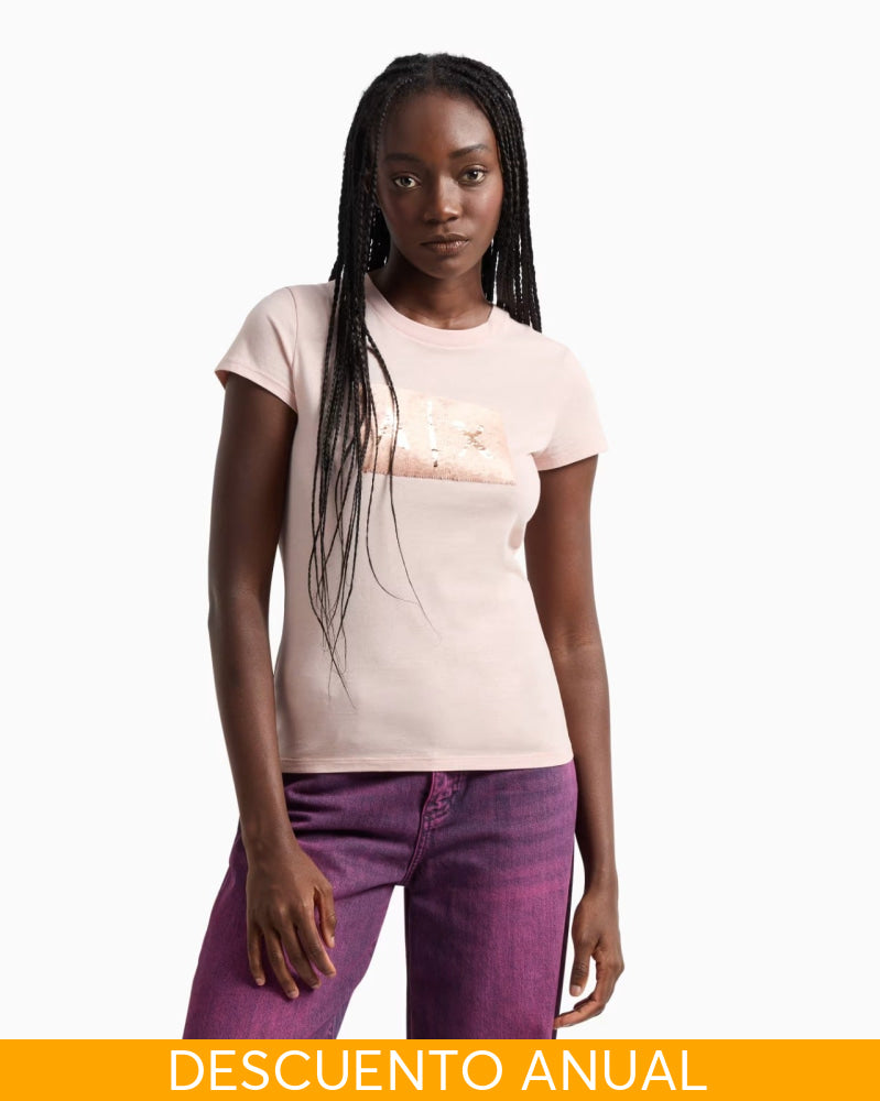 T-Shirt Women Milk Armani Exchange Camiseta