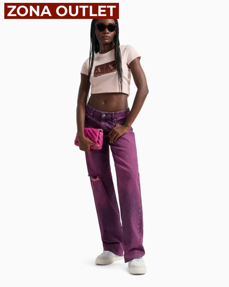 T-Shirt Women Milk Armani Exchange Camiseta