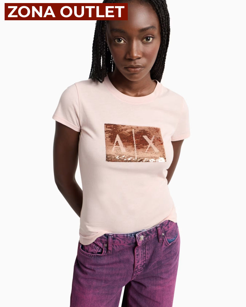 T-Shirt Women Milk Armani Exchange Camiseta