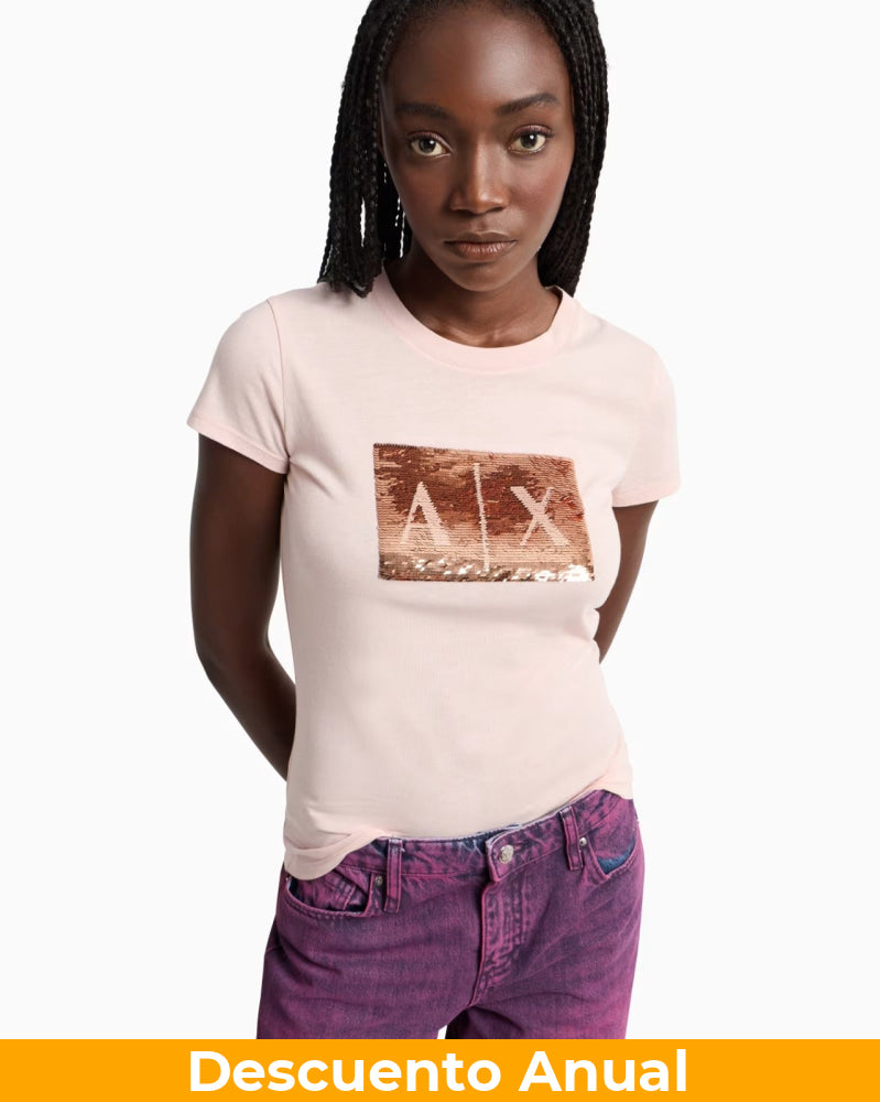 T-Shirt Women Milk Armani Exchange Camiseta