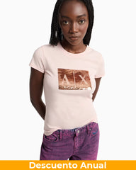 T-Shirt Women Milk Armani Exchange Camiseta