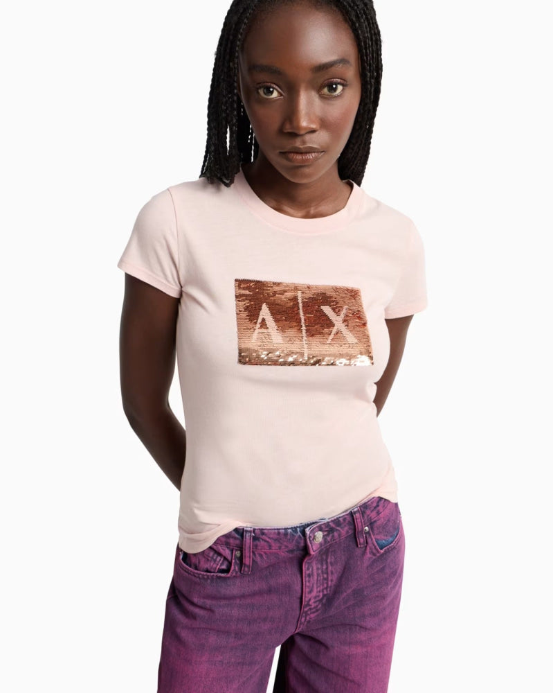 T-Shirt Women Milk Armani Exchange Camiseta