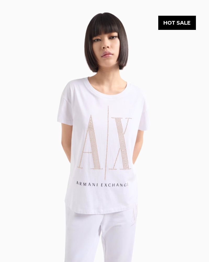 T-Shirt Women White Armani Exchange Camiseta