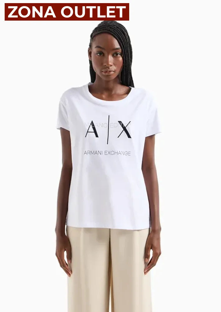 T-Shirt Women White Armani Exchange Camiseta