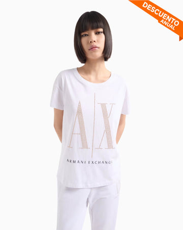 T-Shirt Women White Armani Exchange Camiseta