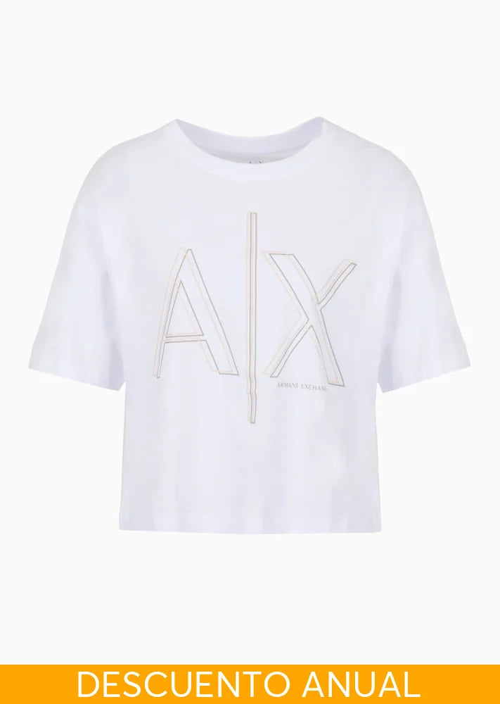T-Shirt Women White Armani Exchange Camiseta