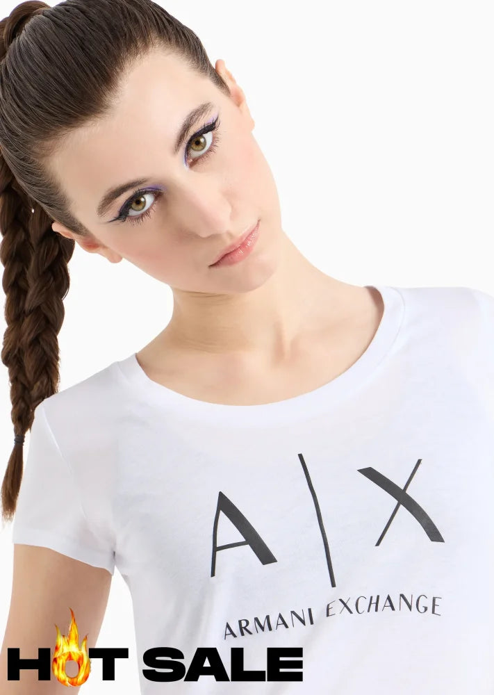 T-Shirt Women White Armani Exchange Camiseta