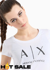 T-Shirt Women White Armani Exchange Camiseta