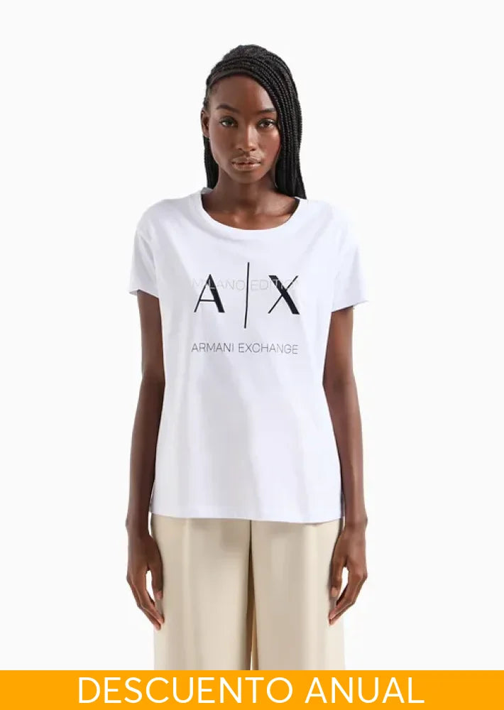 T-Shirt Women White Armani Exchange Camiseta