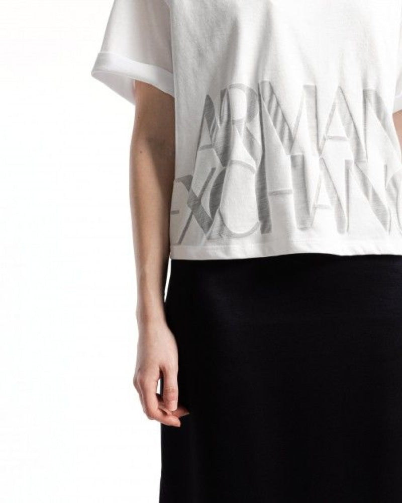 T-Shirt Women White Armani Exchange Camiseta
