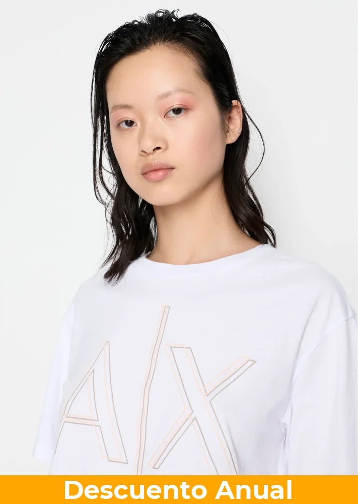 T-Shirt Women White Armani Exchange Camiseta