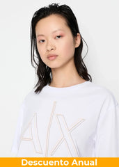 T-Shirt Women White Armani Exchange Camiseta