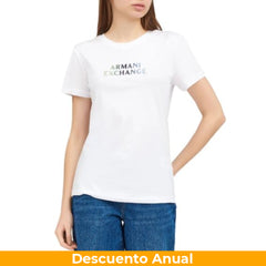 T-Shirt Women White Armani Exchange Camiseta