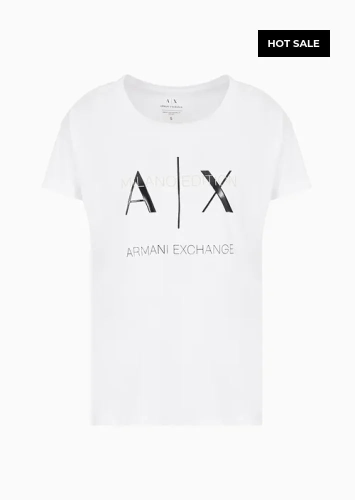 T-Shirt Women White Armani Exchange Camiseta