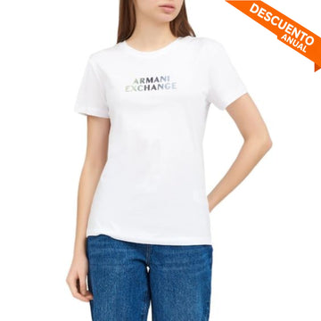 T-Shirt Women White Armani Exchange Camiseta