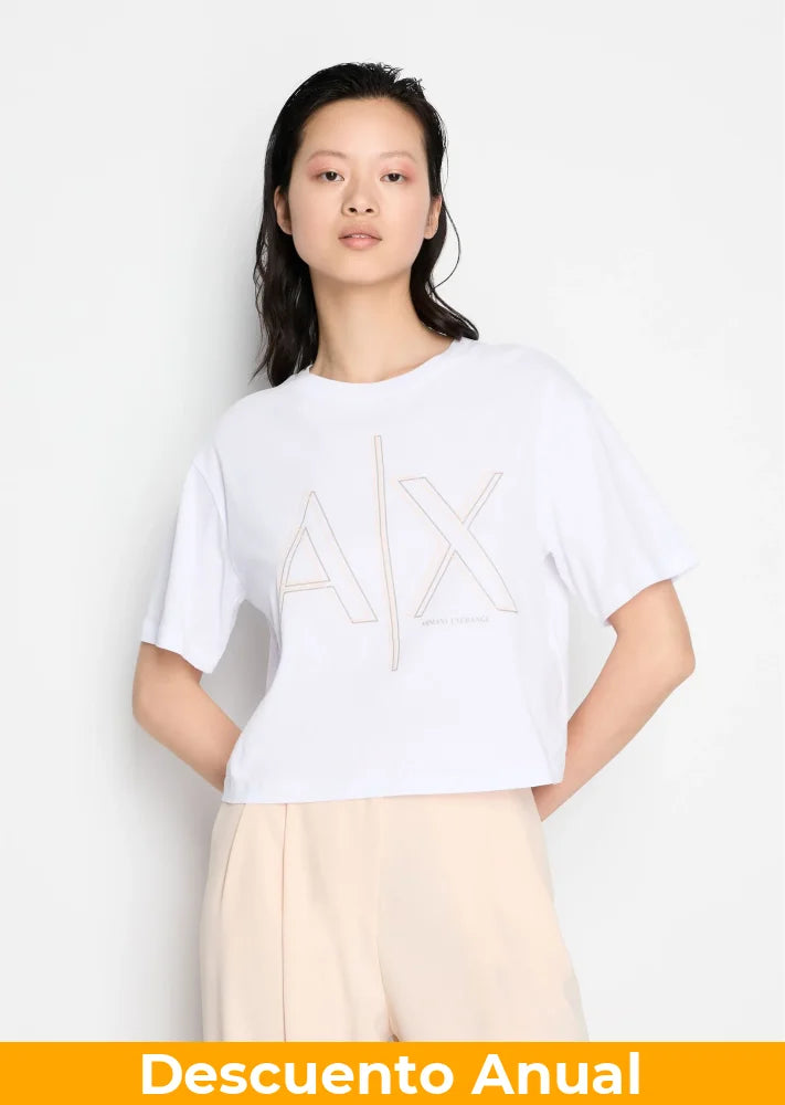 T-Shirt Women White Armani Exchange Camiseta