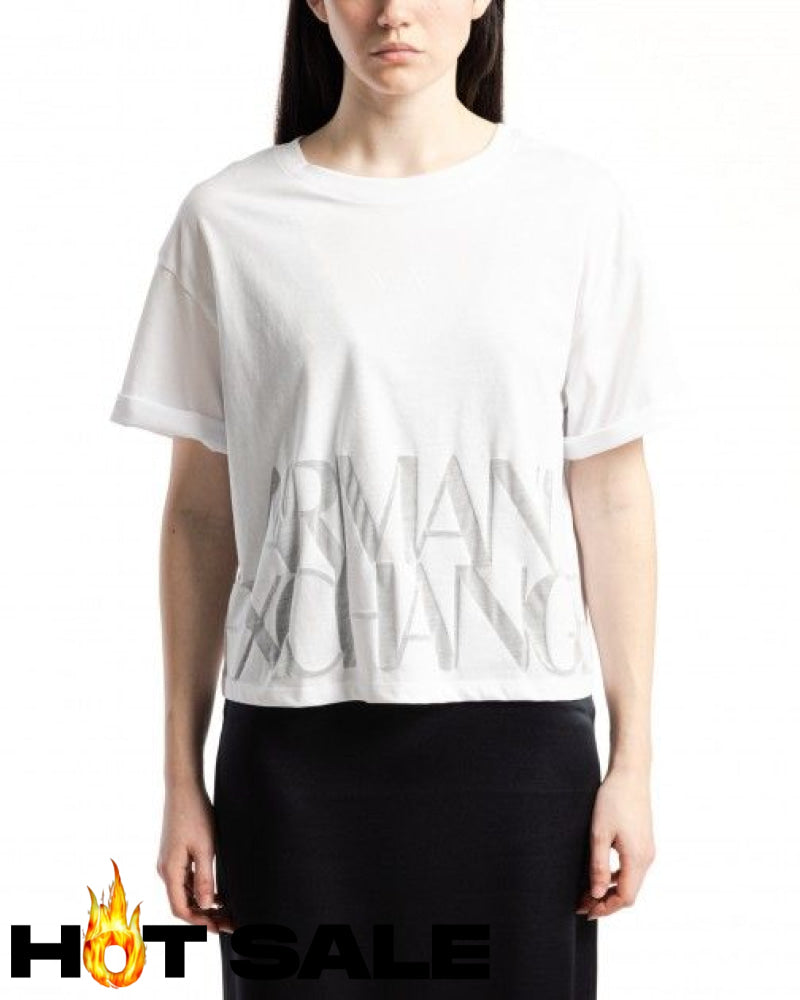 T-Shirt Women White Armani Exchange Camiseta