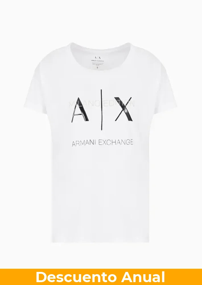 T-Shirt Women White Armani Exchange Camiseta