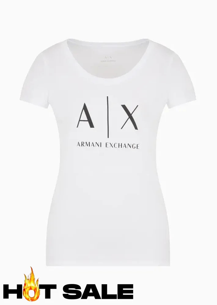 T-Shirt Women White Armani Exchange Camiseta
