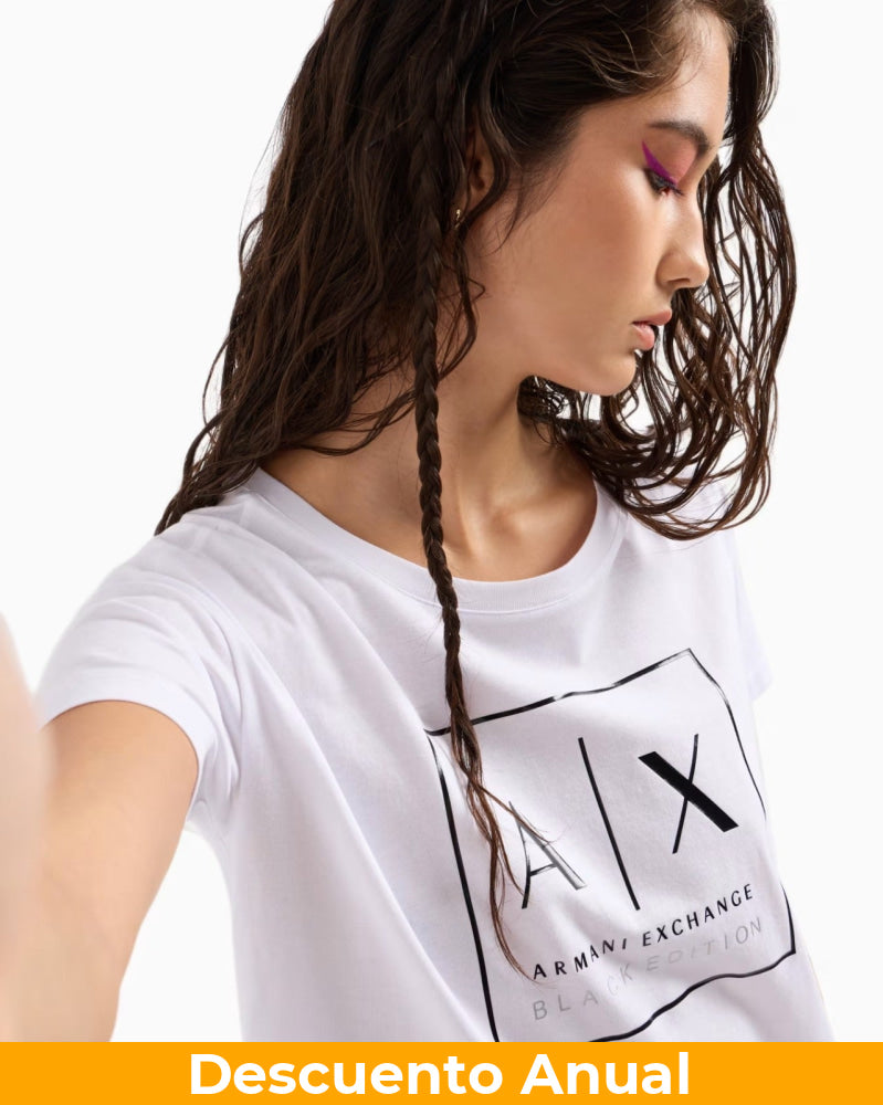 T-Shirt Women White Armani Exchange Camiseta