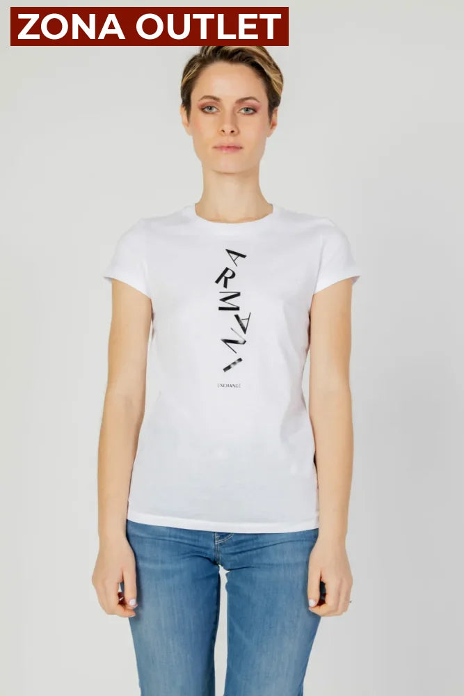 T-Shirt Women White Armani Exchange Camiseta