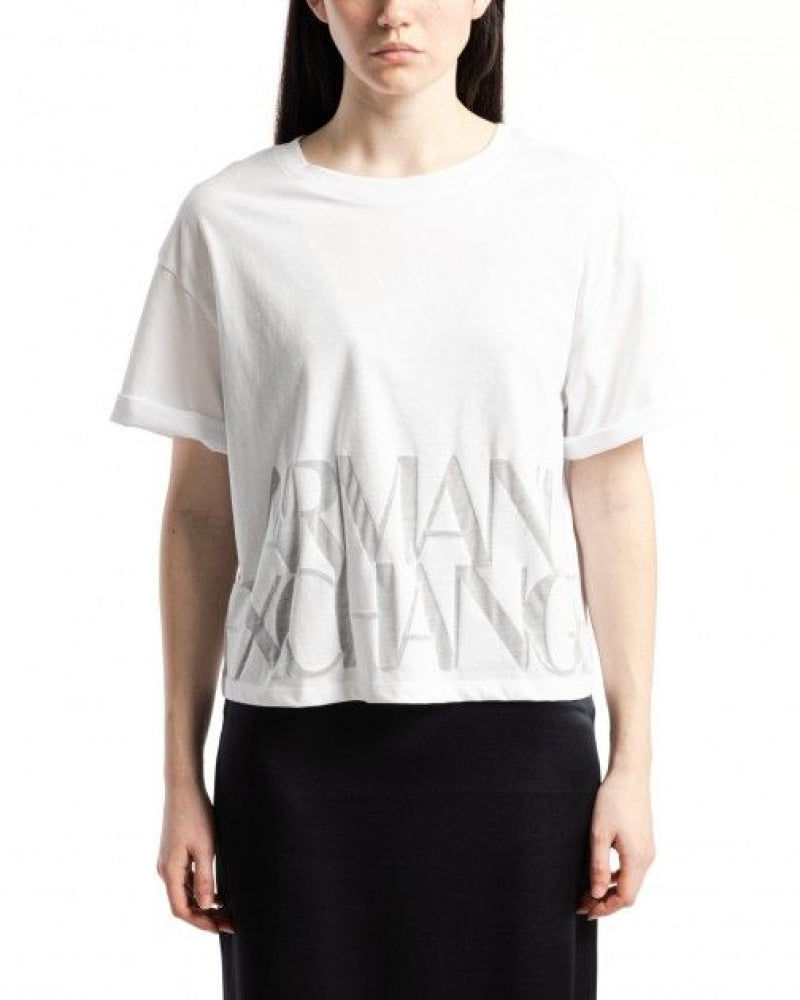 T-Shirt Women White Armani Exchange Camiseta