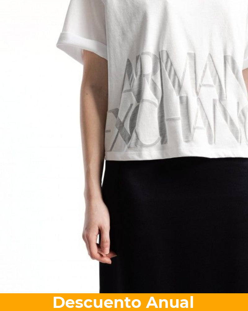 T-Shirt Women White Armani Exchange Camiseta