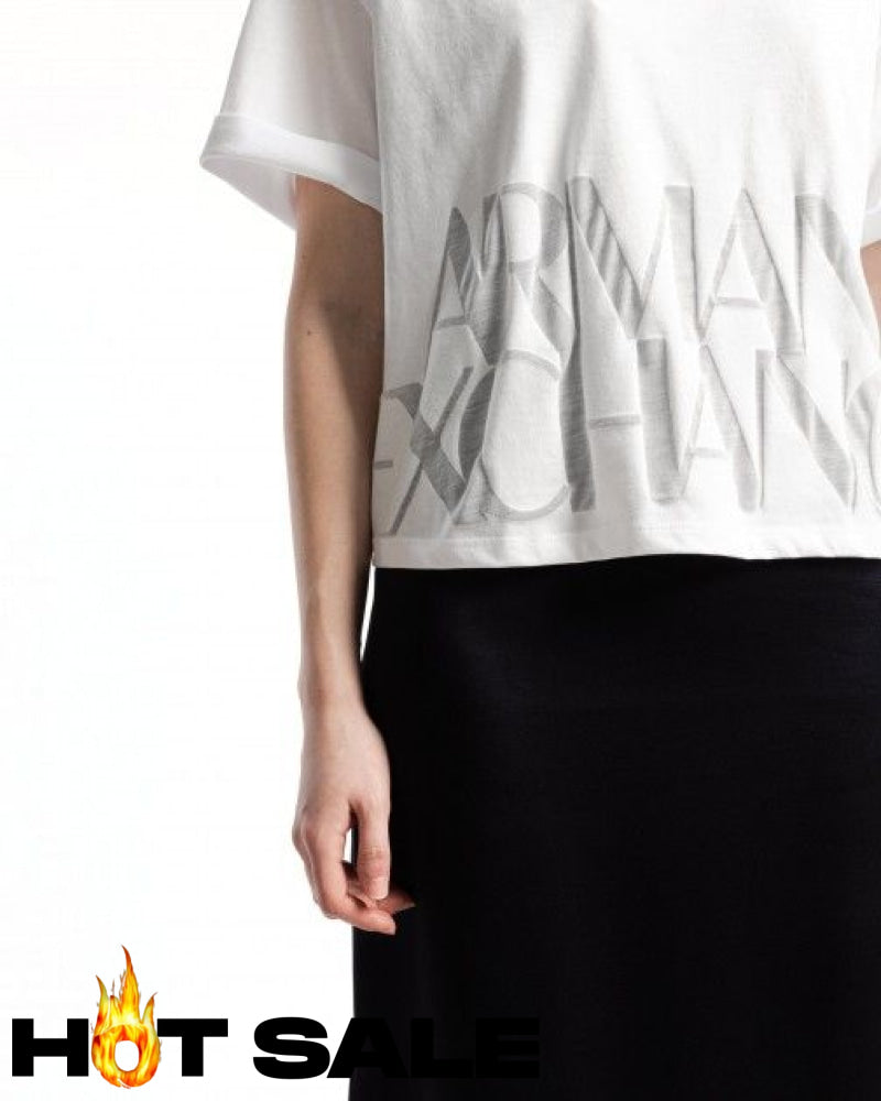 T-Shirt Women White Armani Exchange Camiseta