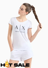 T-Shirt Women White Armani Exchange Camiseta
