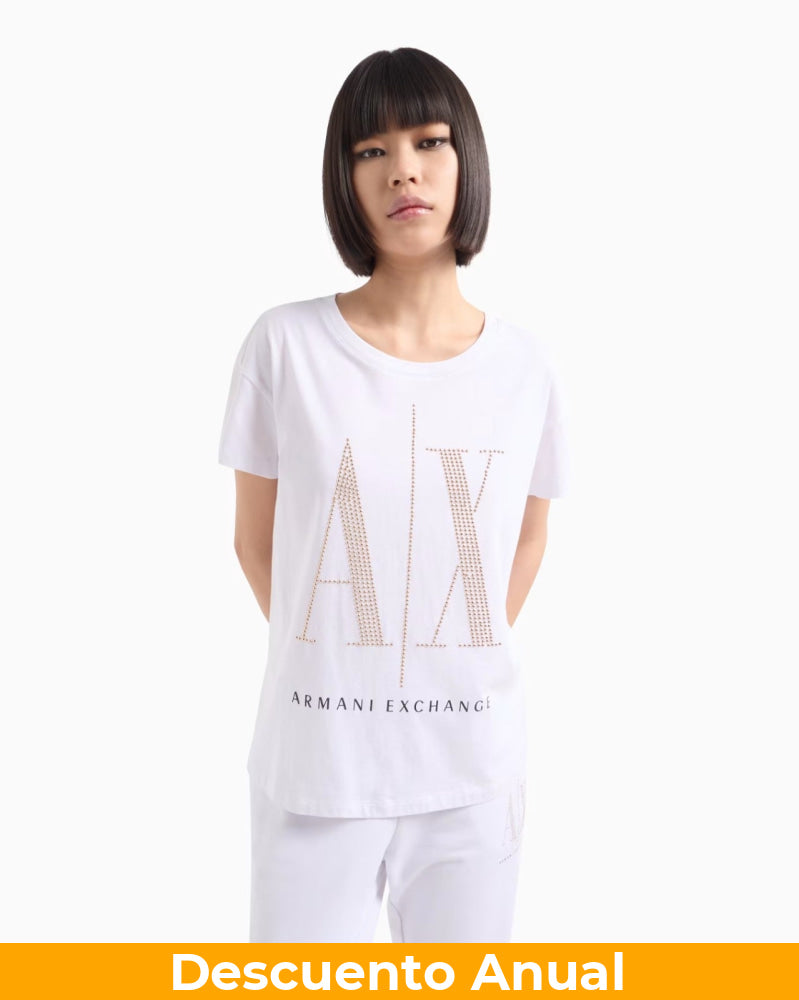 T-Shirt Women White Armani Exchange Camiseta