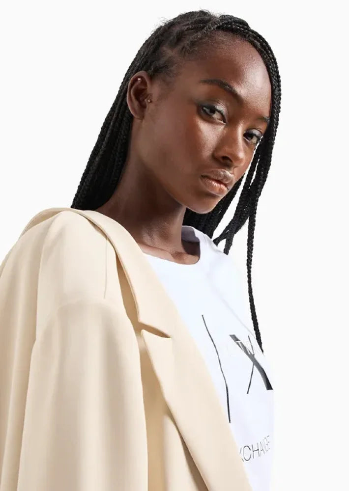 T-Shirt Women White Armani Exchange Camiseta