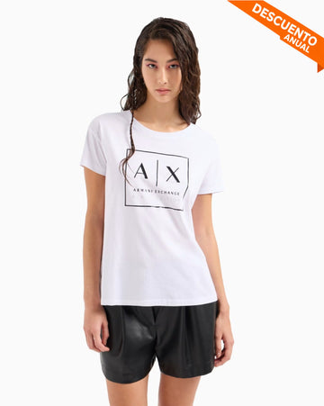T-Shirt Women White Armani Exchange Camiseta