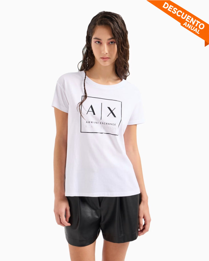 T-Shirt Women White Armani Exchange Camiseta