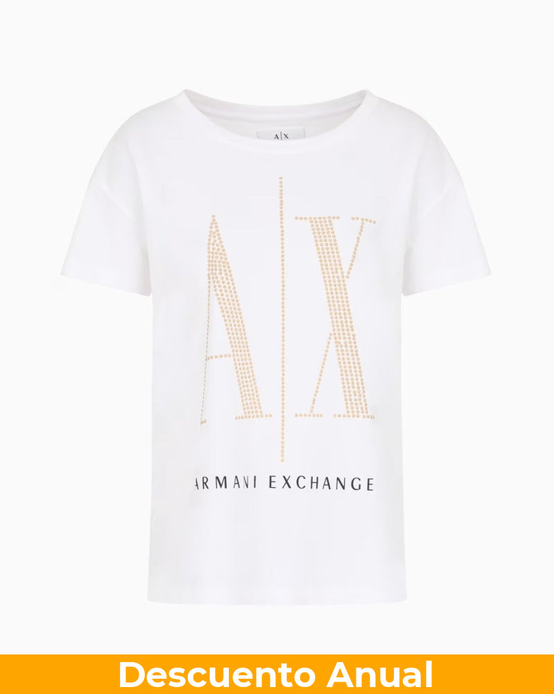 T-Shirt Women White Armani Exchange Camiseta