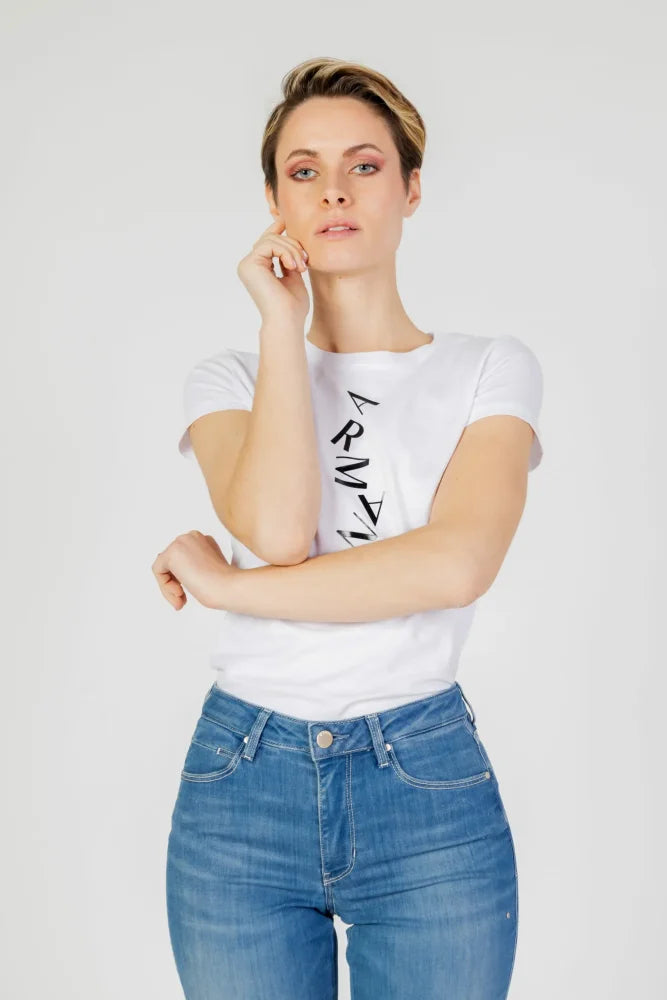 T-Shirt Women White Armani Exchange Camiseta
